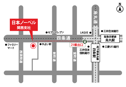 日本ノーベル関西支社 アクセスマップ